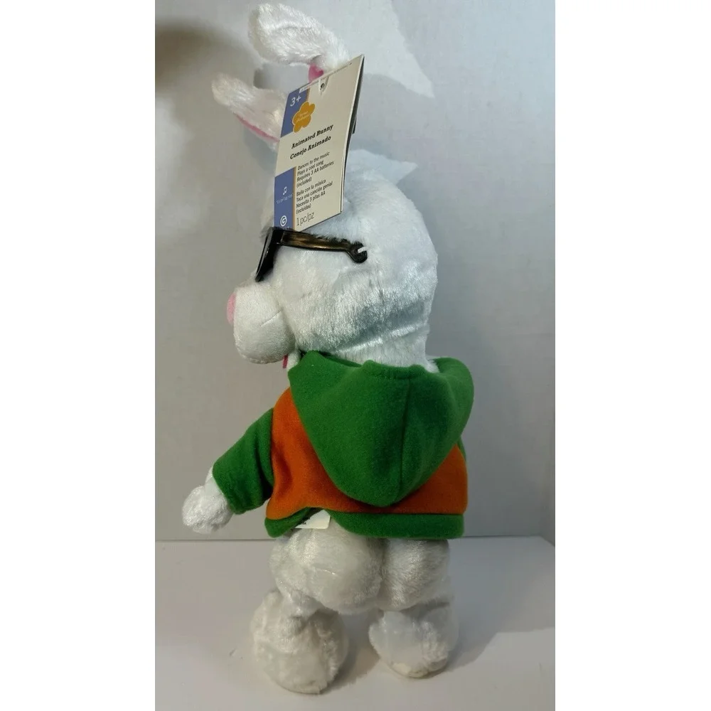 Gemmy Hip‎ Hop White Easter Bunny NWT Singing Dancing Plush Rabbit W/ Sunglasses